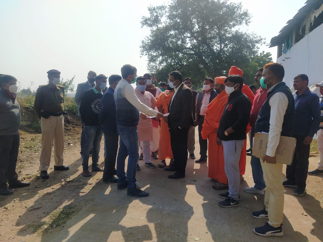 Meeting with DM and SSP for library opening in Bodhgaya Math